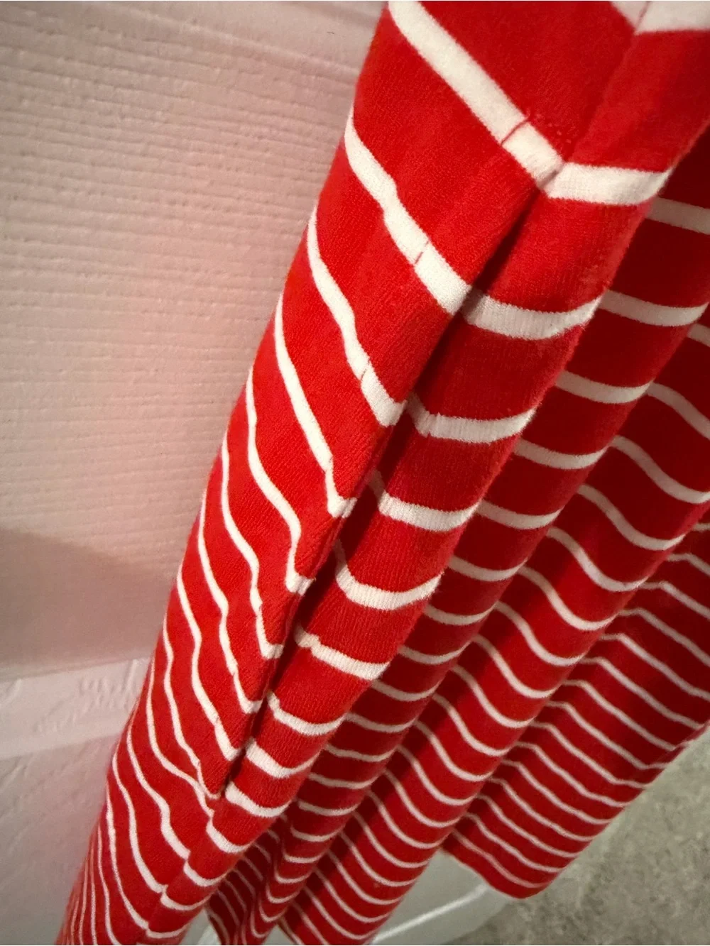 J. Crew Red & White Striped Sleeveless Mock Neck Dress